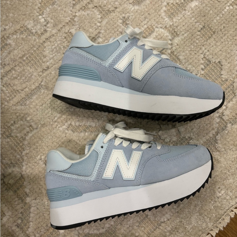 New Balance Women's Light Blue Platform Sneakers